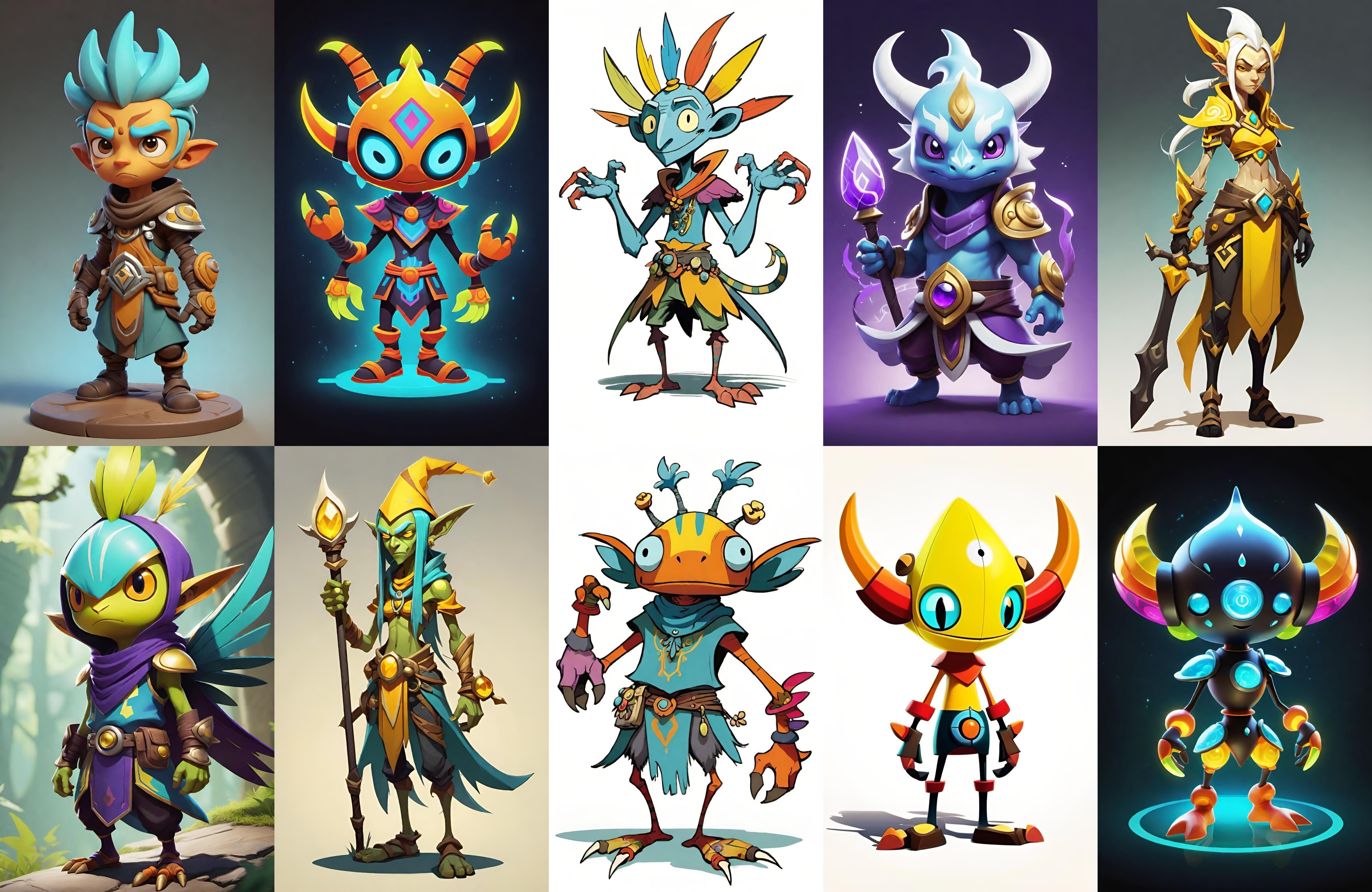 Base warrriorB bundle 12 pack 100 fbx Low-poly 3D model_6