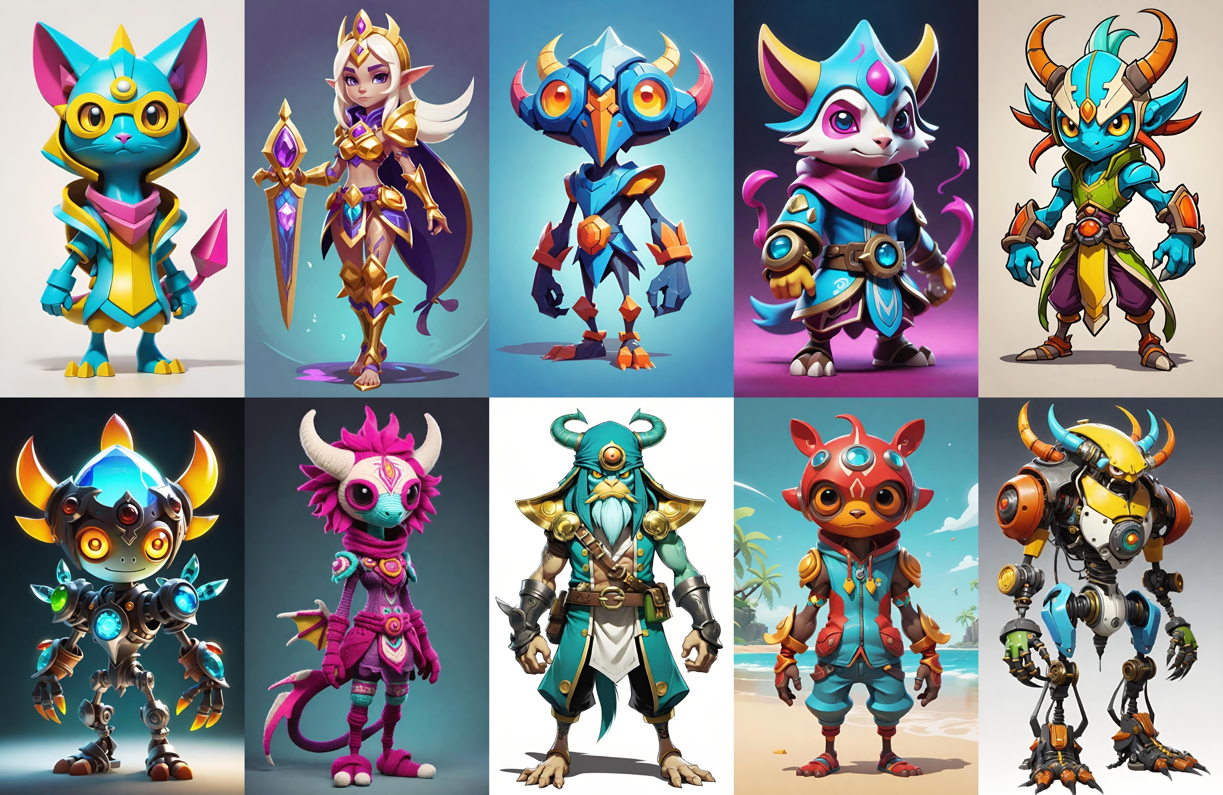 Base warrriorB bundle 12 pack 100 fbx Low-poly 3D model_12