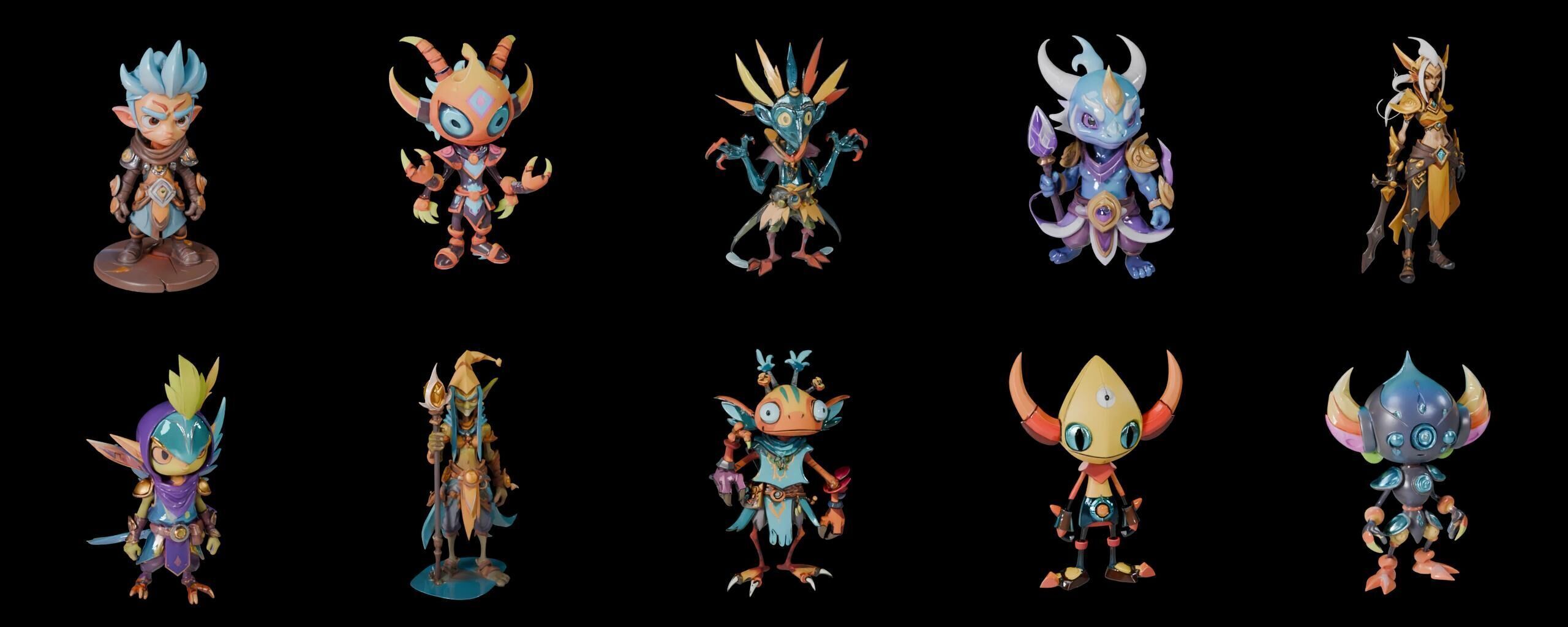 Base warrriorB bundle 12 pack 100 fbx Low-poly 3D model_7