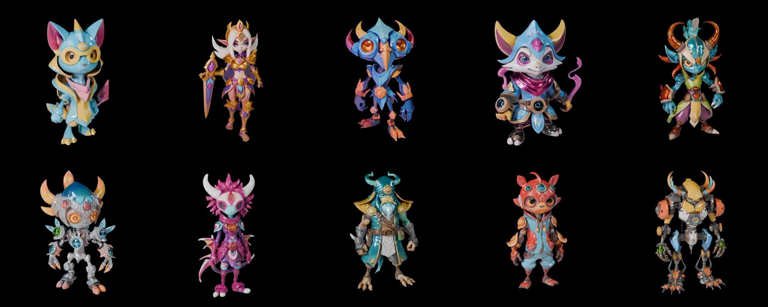 Base warrriorB bundle 12 pack 100 fbx Low-poly 3D model_13