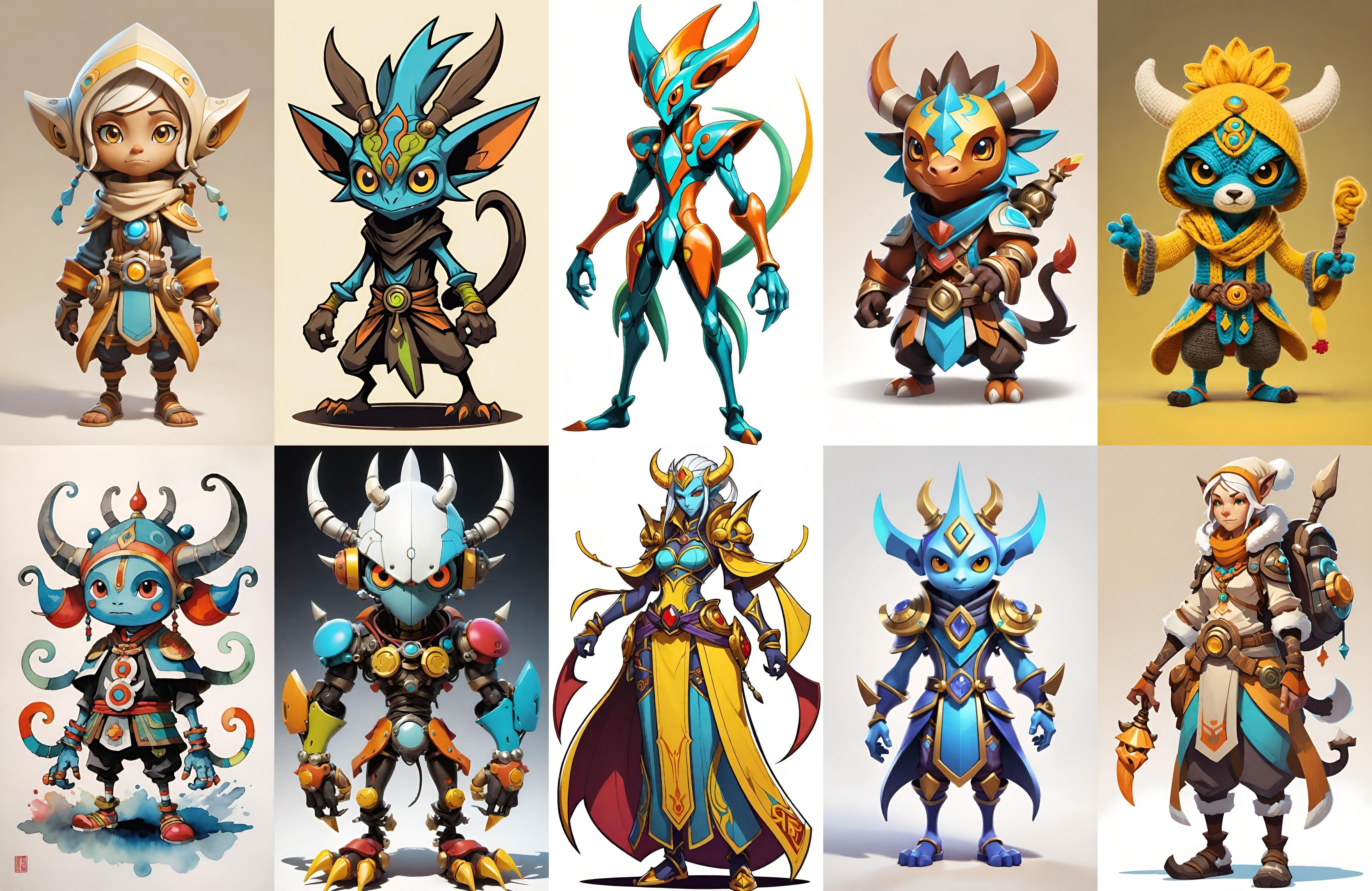 Base warrriorB bundle 10 pack 100 fbx Low-poly 3D model_2