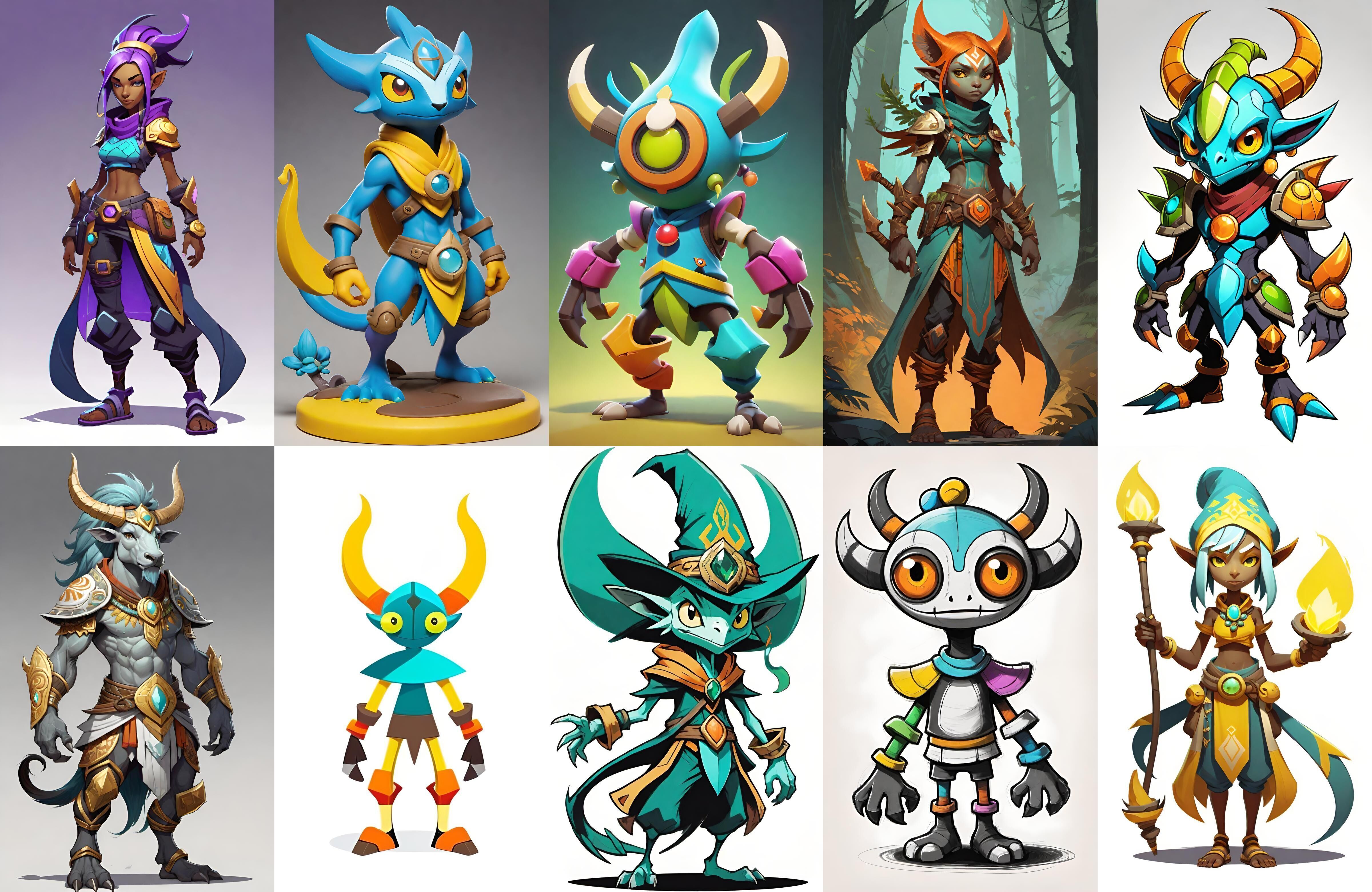 Base warrriorB bundle 10 pack 100 fbx Low-poly 3D model_12