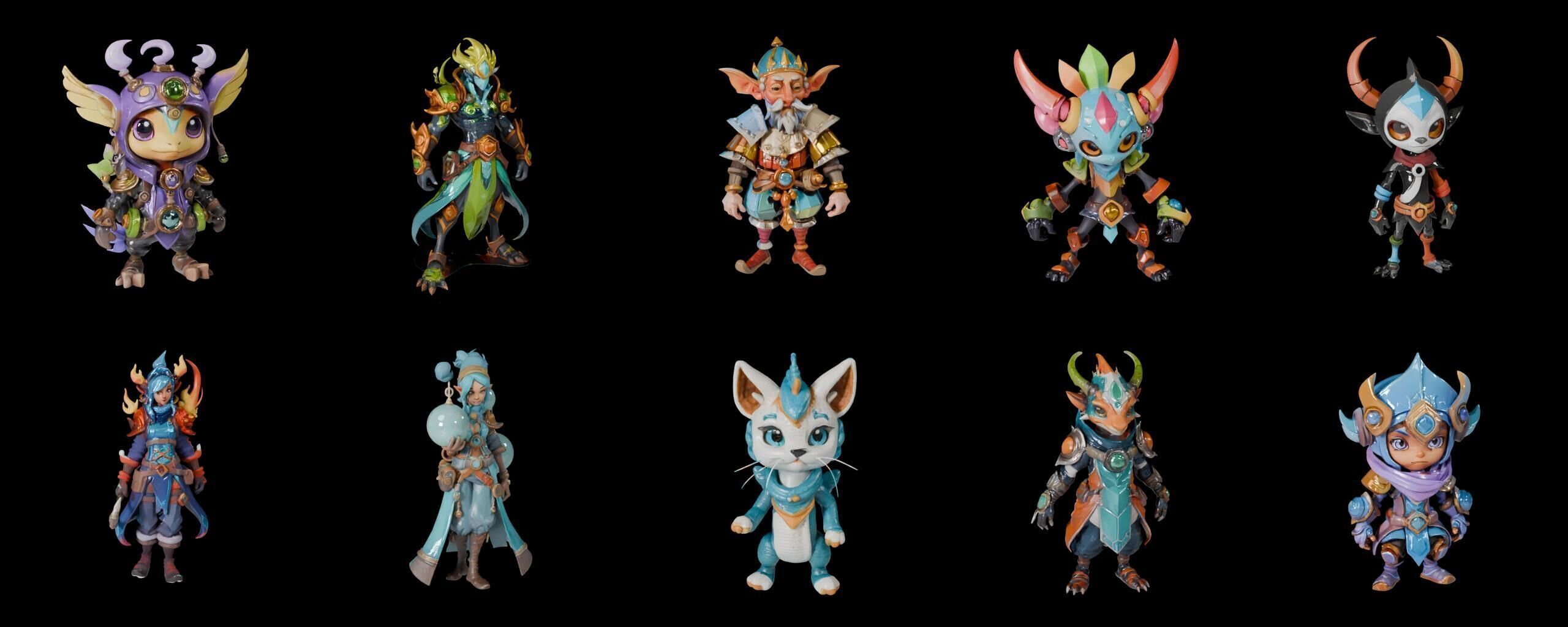 Base warrriorB bundle 10 pack 100 fbx Low-poly 3D model_19