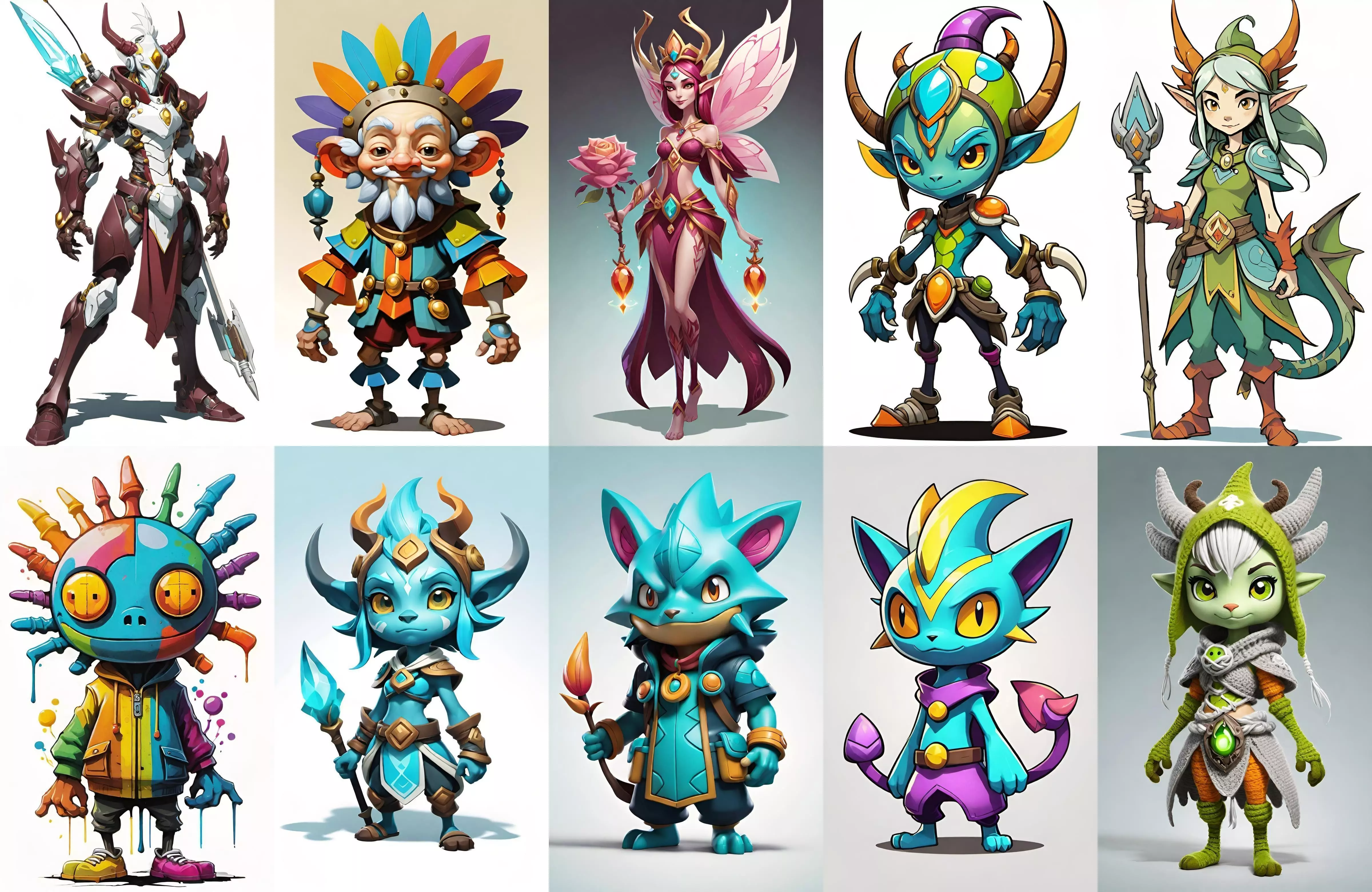 Base warrriorB bundle 10 pack 100 fbx Low-poly 3D model_0