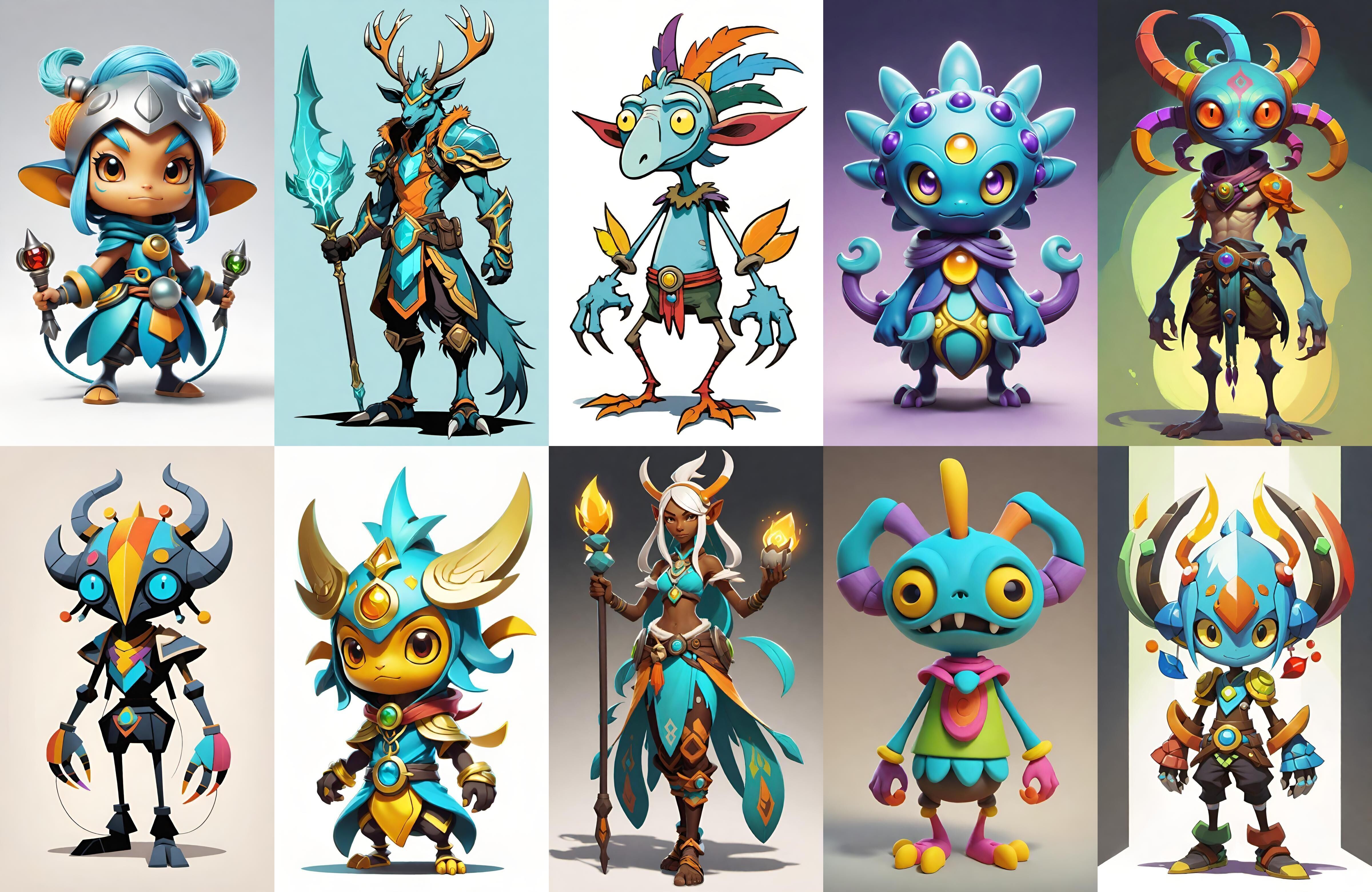 Base warrriorB bundle 10 pack 100 fbx Low-poly 3D model_10