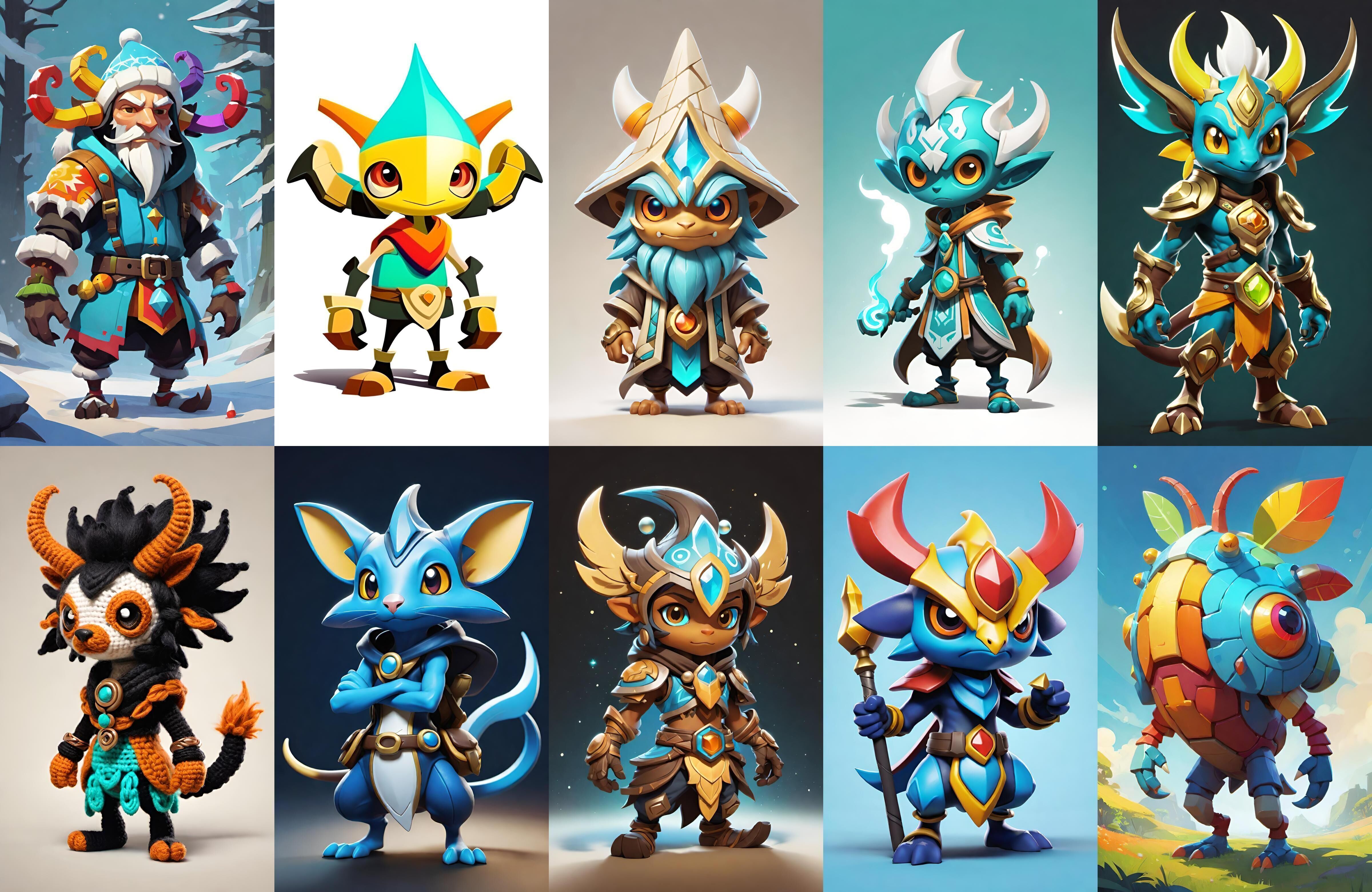 Base warrriorB bundle 10 pack 100 fbx Low-poly 3D model_4