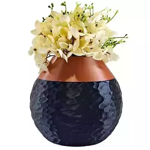 Decorative Oval Vase with textures Wavy and rust 3D print model