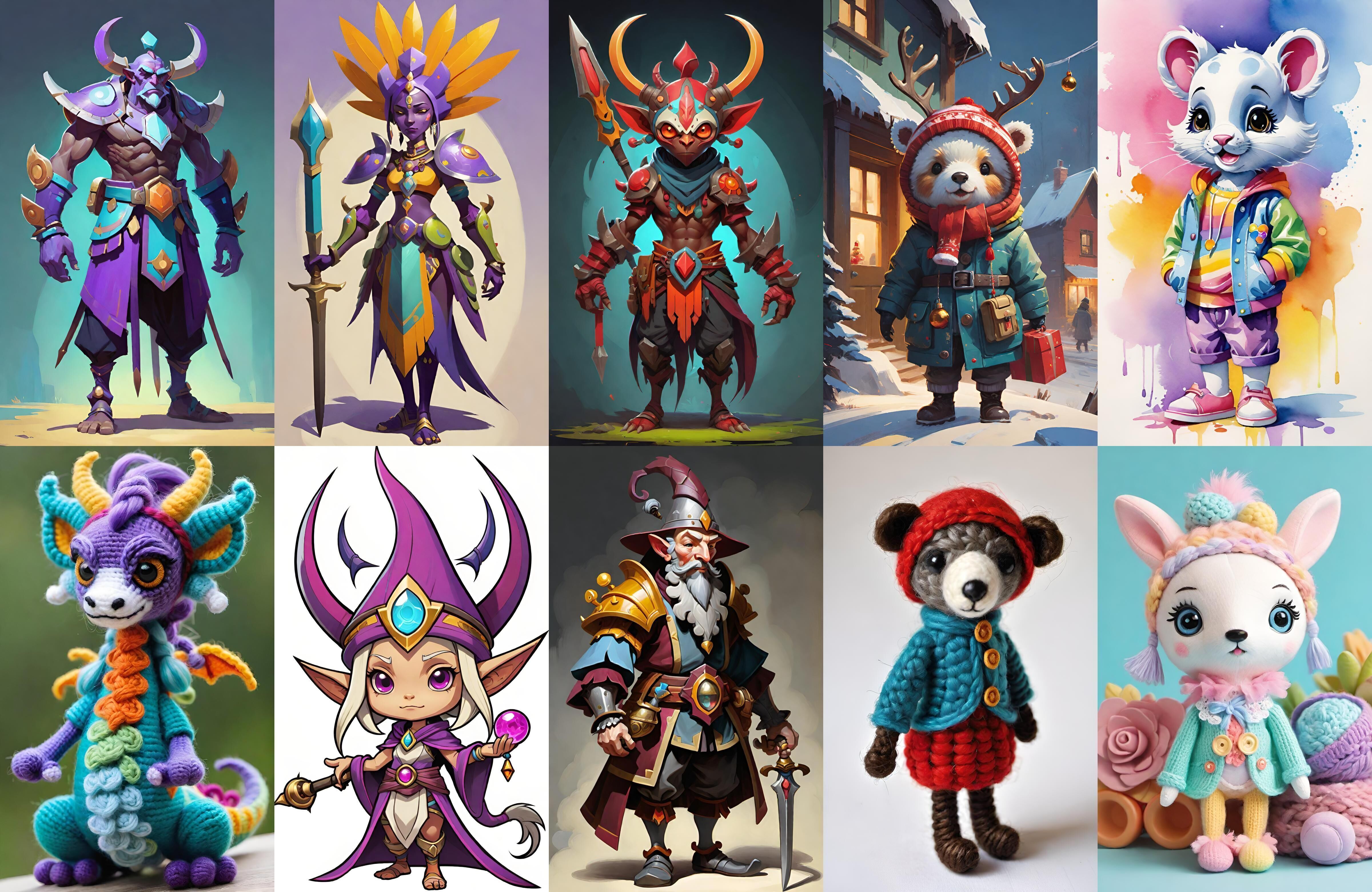 Base Warrior bundle 4 pack 100 fbx Low-poly 3D model_8