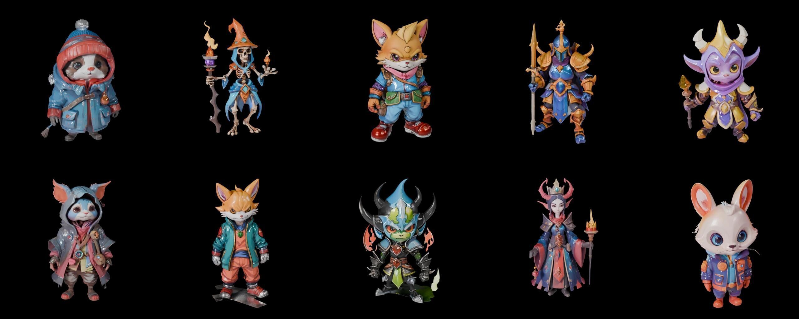 Base Warrior bundle 4 pack 100 fbx Low-poly 3D model_3