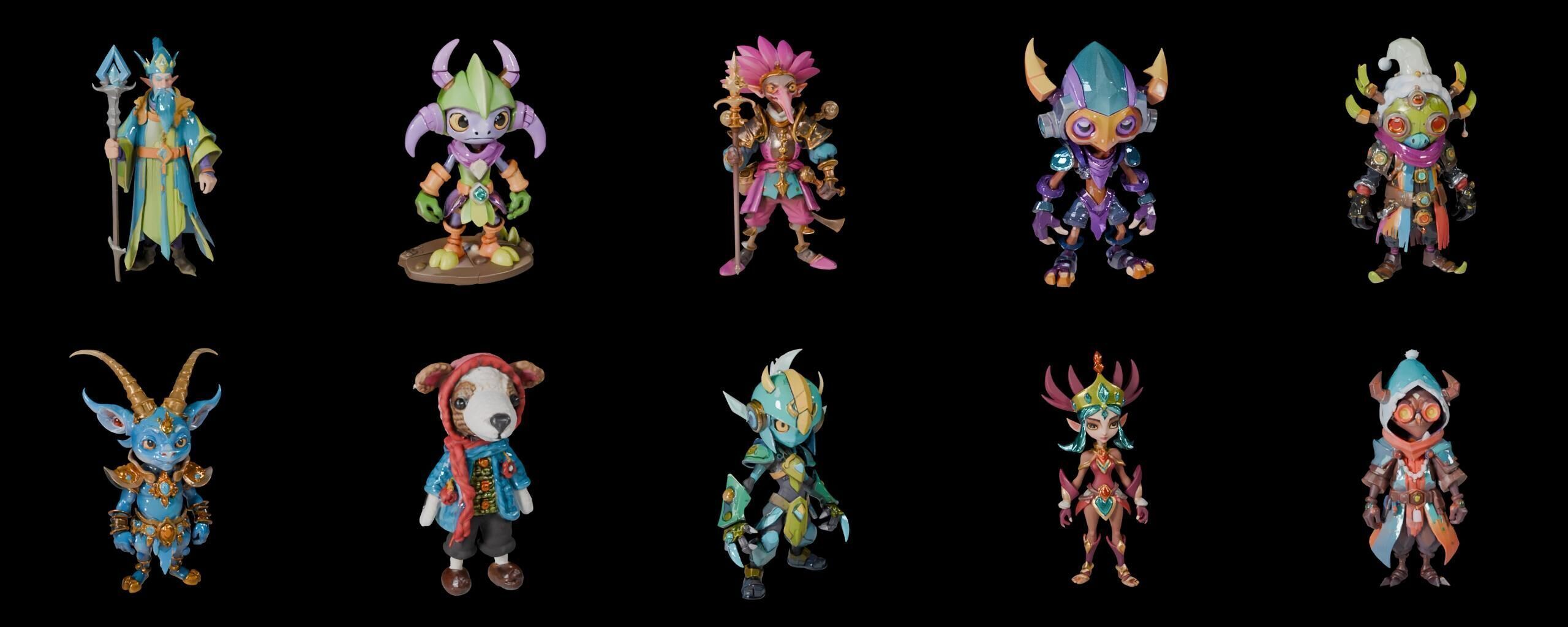 Base Warrior bundle 4 pack 100 fbx Low-poly 3D model_5