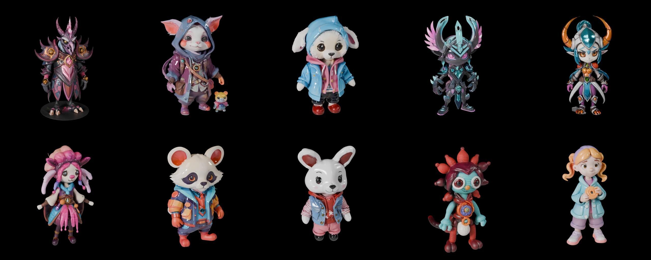 Base Warrior bundle 4 pack 100 fbx Low-poly 3D model_17