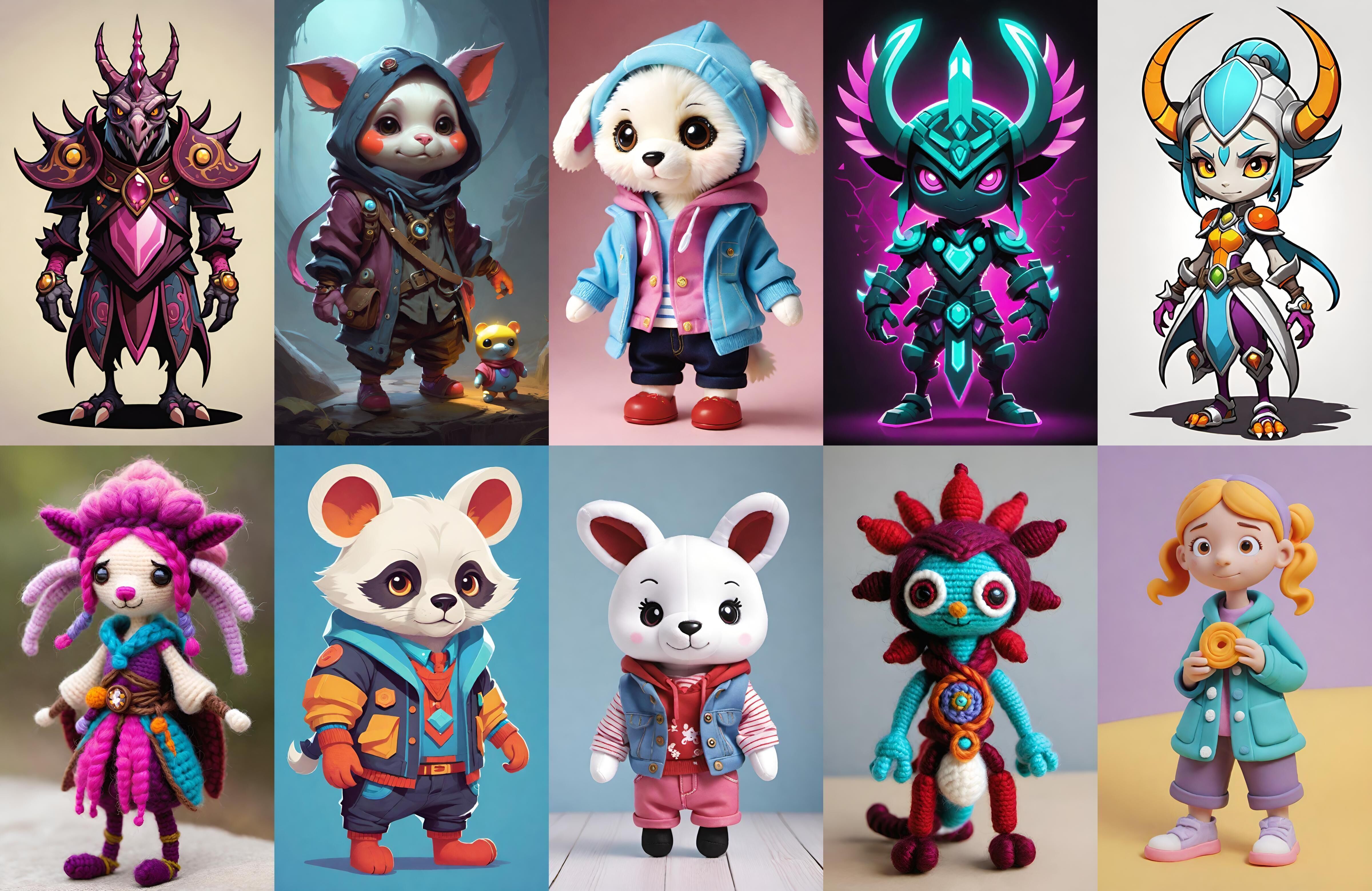 Base Warrior bundle 4 pack 100 fbx Low-poly 3D model_16