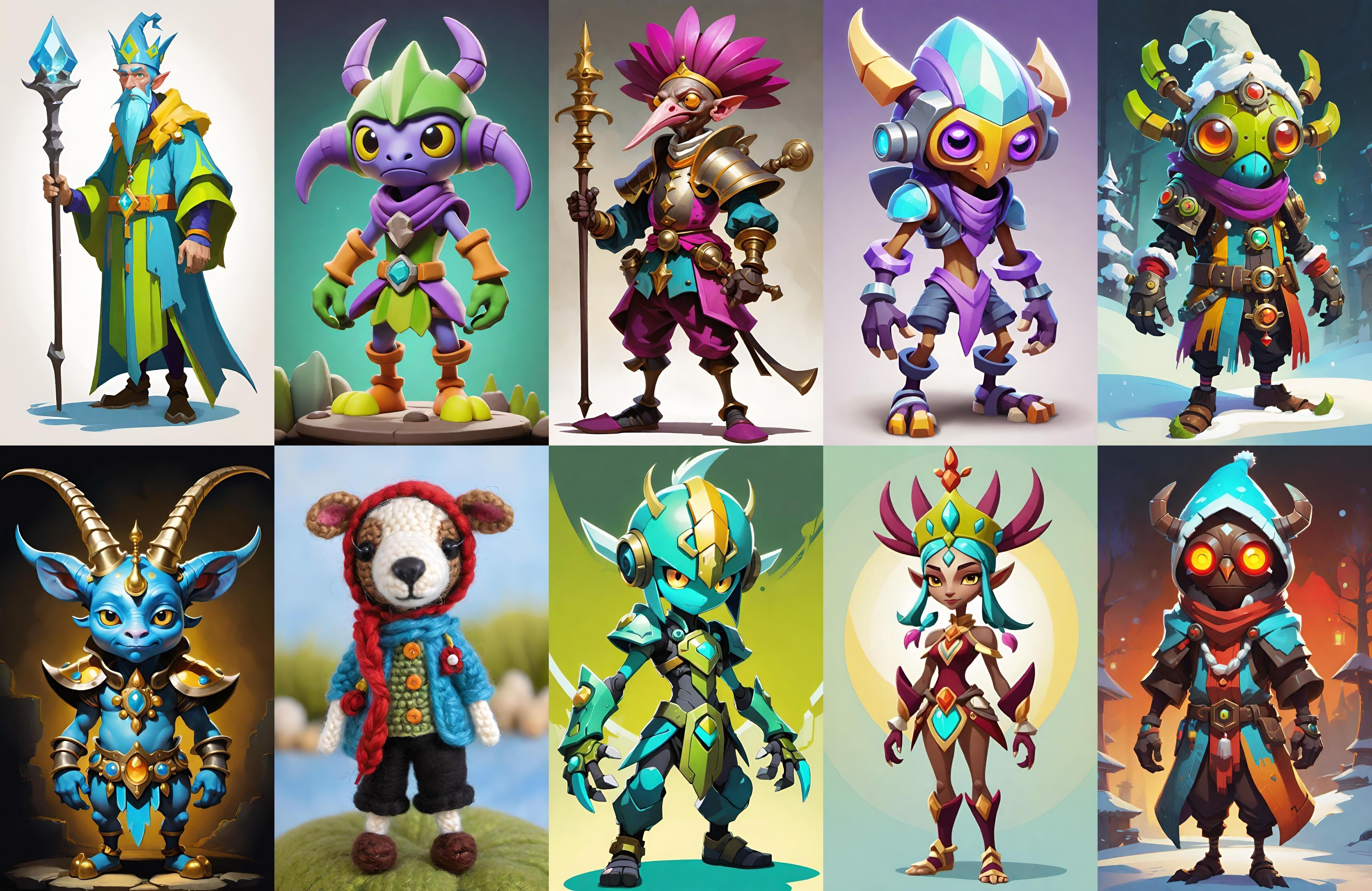 Base Warrior bundle 4 pack 100 fbx Low-poly 3D model_4