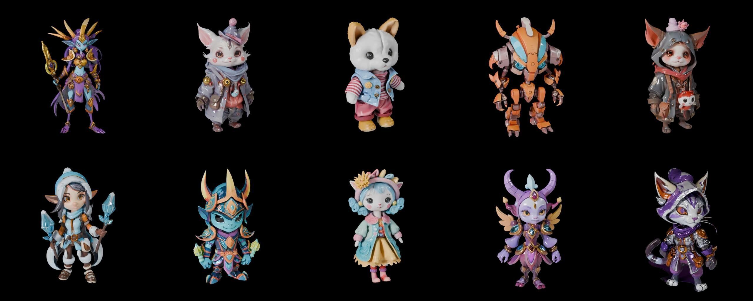 Base Warrior bundle 4 pack 100 fbx Low-poly 3D model_7