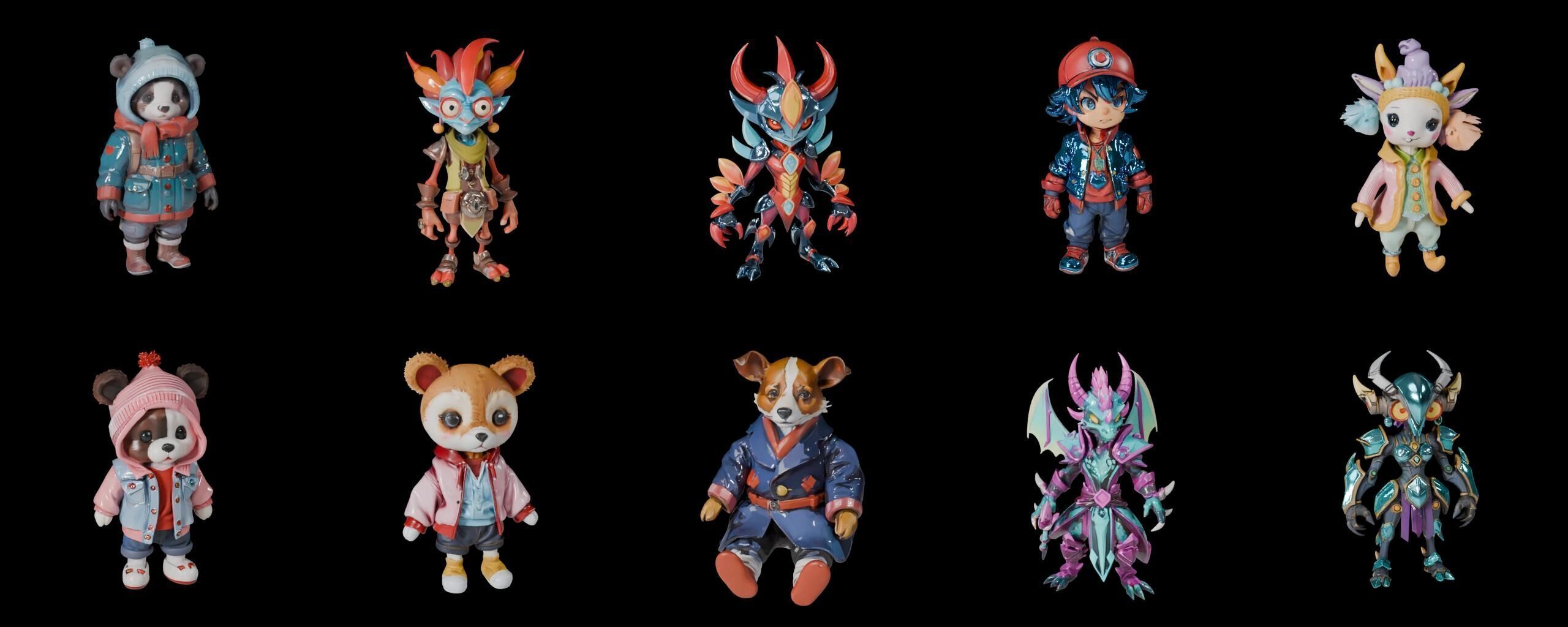 Base Warrior bundle 4 pack 100 fbx Low-poly 3D model_15