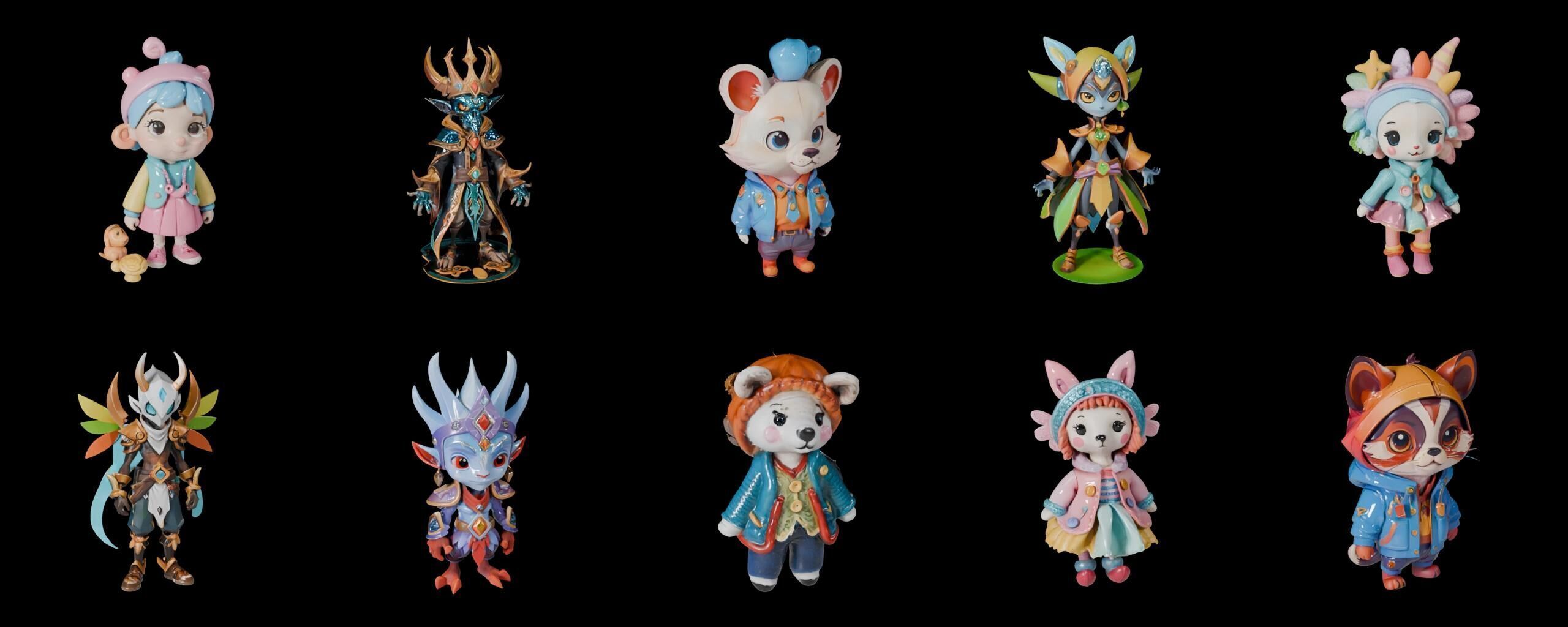 Base Warrior bundle 4 pack 100 fbx Low-poly 3D model_11