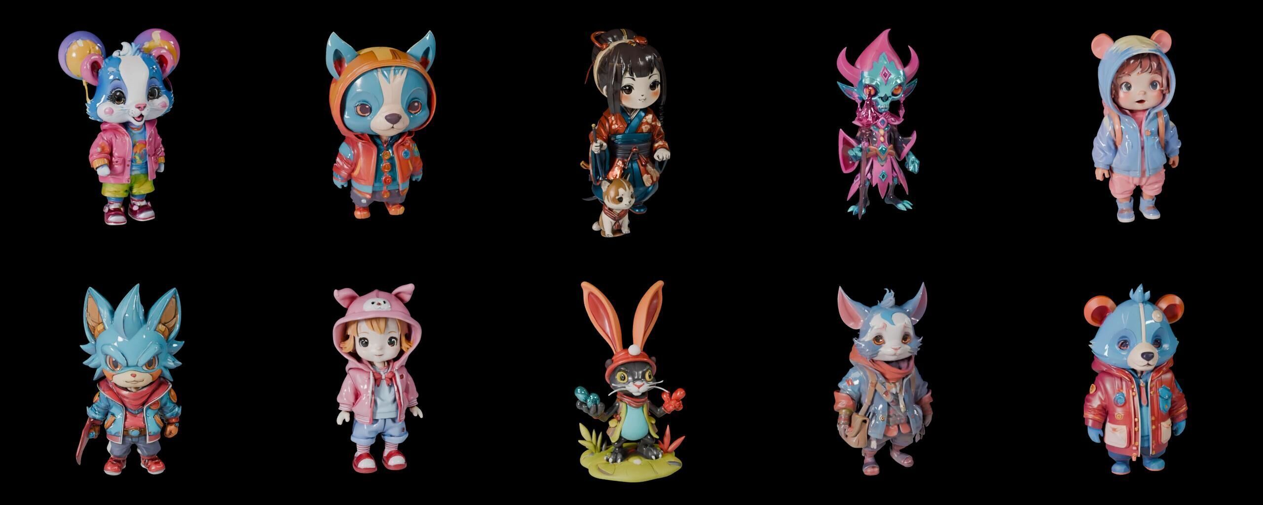 Base Warrior bundle 4 pack 100 fbx Low-poly 3D model_13