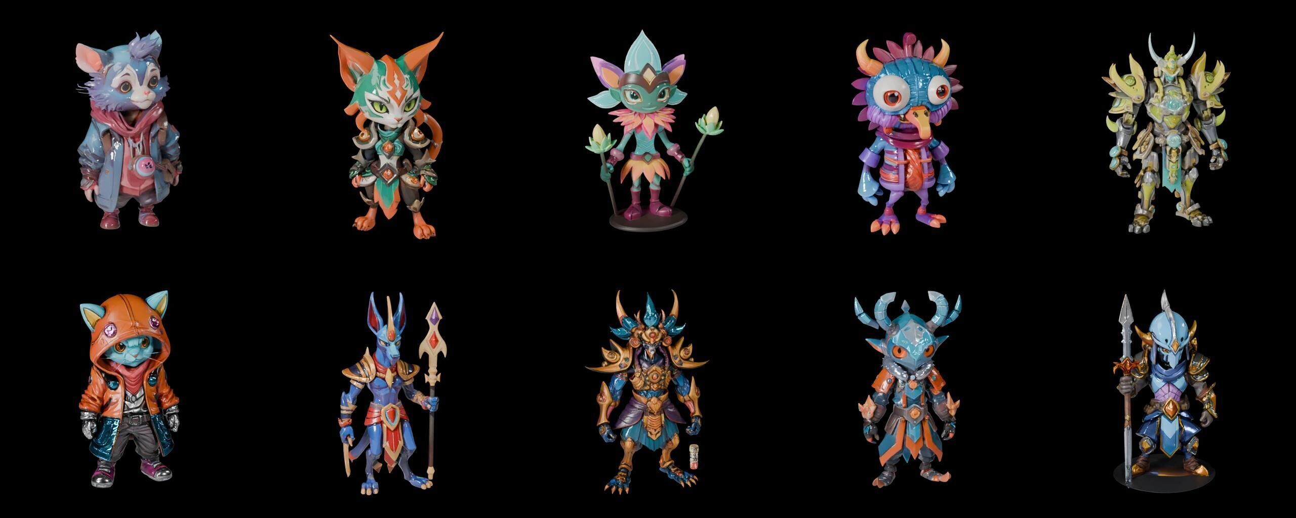 Base Warrior bundle 4 pack 100 fbx Low-poly 3D model_1