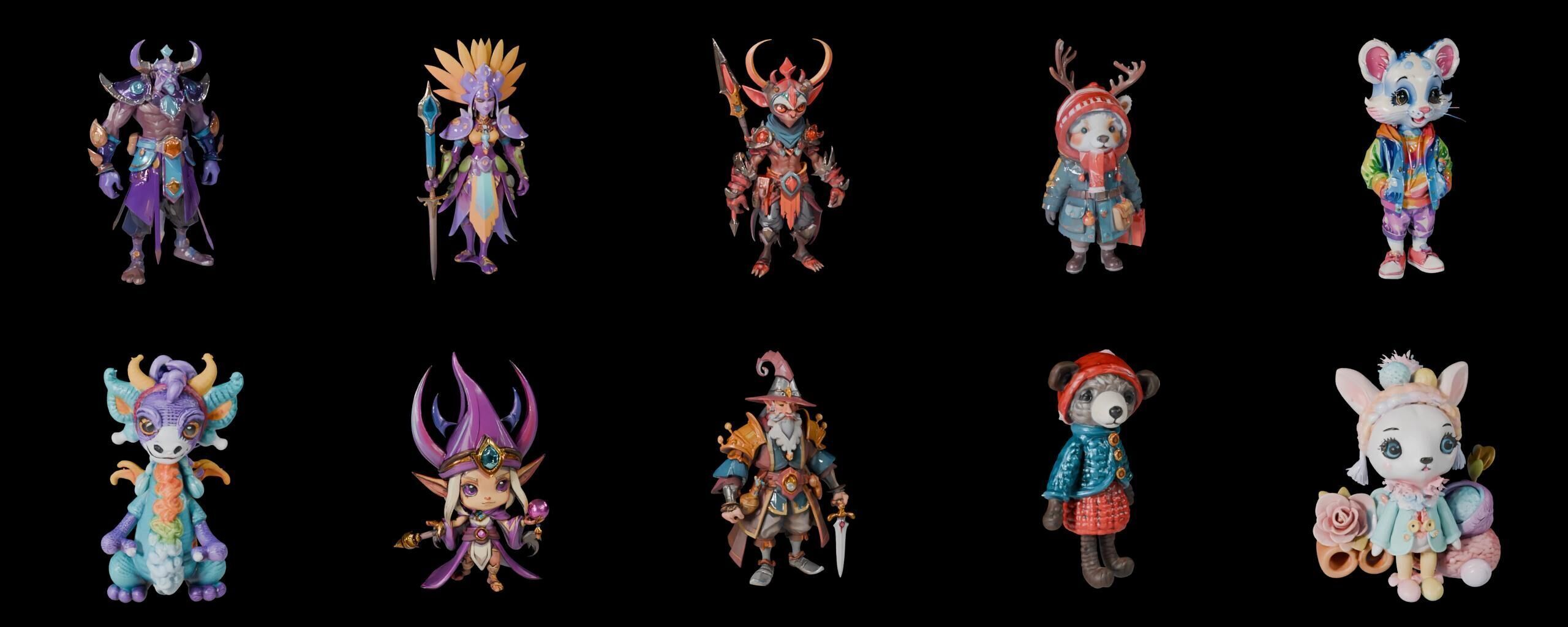 Base Warrior bundle 4 pack 100 fbx Low-poly 3D model_9