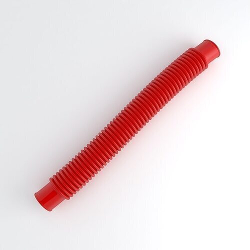 Hog Oval Corrugated Hose 01 Red 3D model