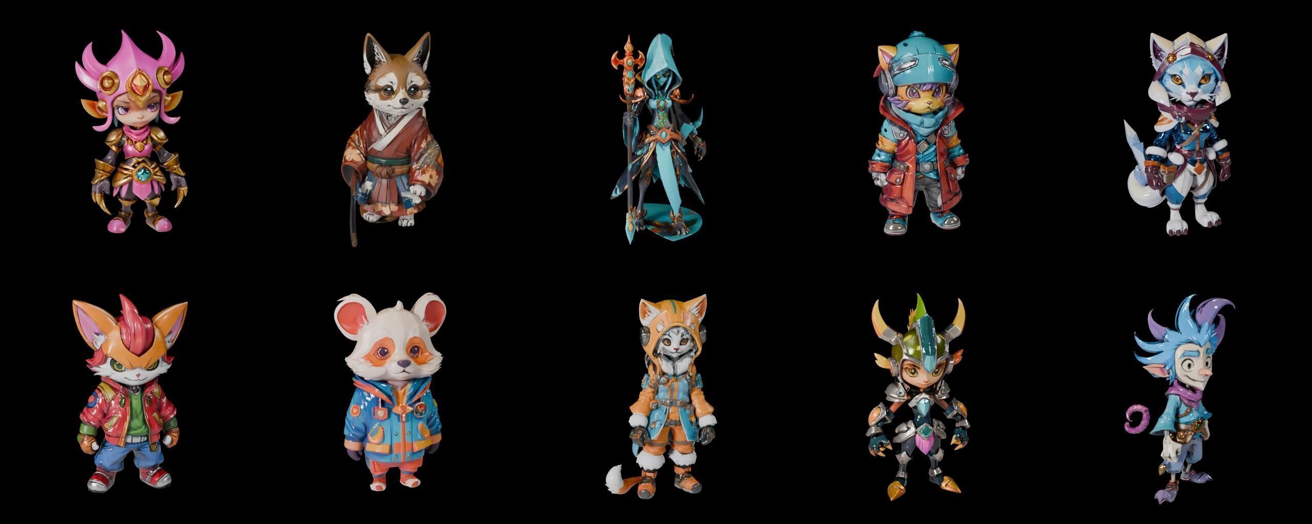 Base Warrior bundle 14 pack 100 fbx Low-poly 3D model_1