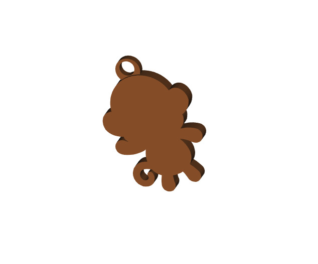 Monkey Keychain Free 3D Print Model 3D print model_3