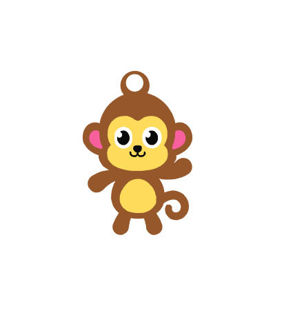 Monkey Keychain Free 3D Print Model 3D print model_1