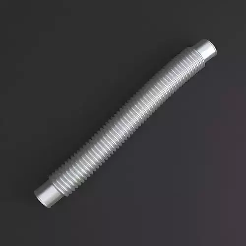 Hog Oval Corrugated Hose 01 Silver 3D model