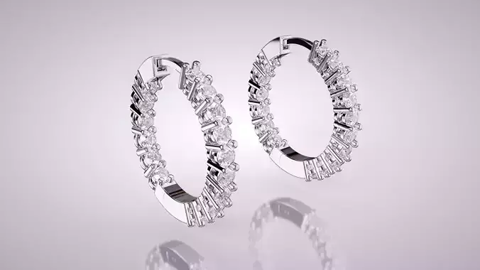 Earrings hoops  3D print model