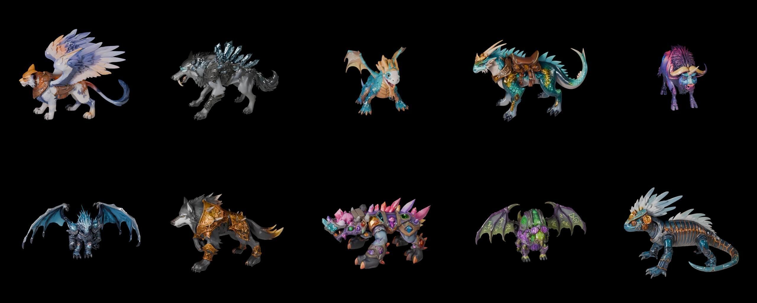 Base Mount bundle 8 pack 81 fbx Low-poly 3D model_7