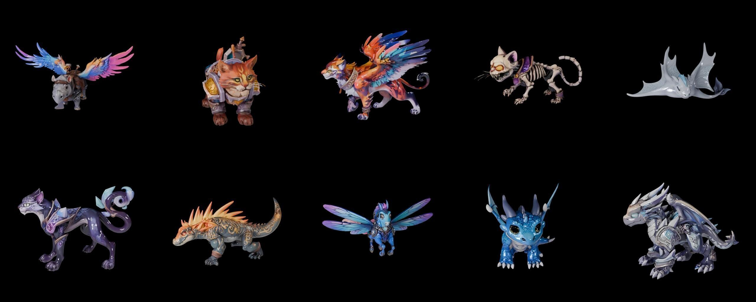 Base Mount bundle 8 pack 81 fbx Low-poly 3D model_15