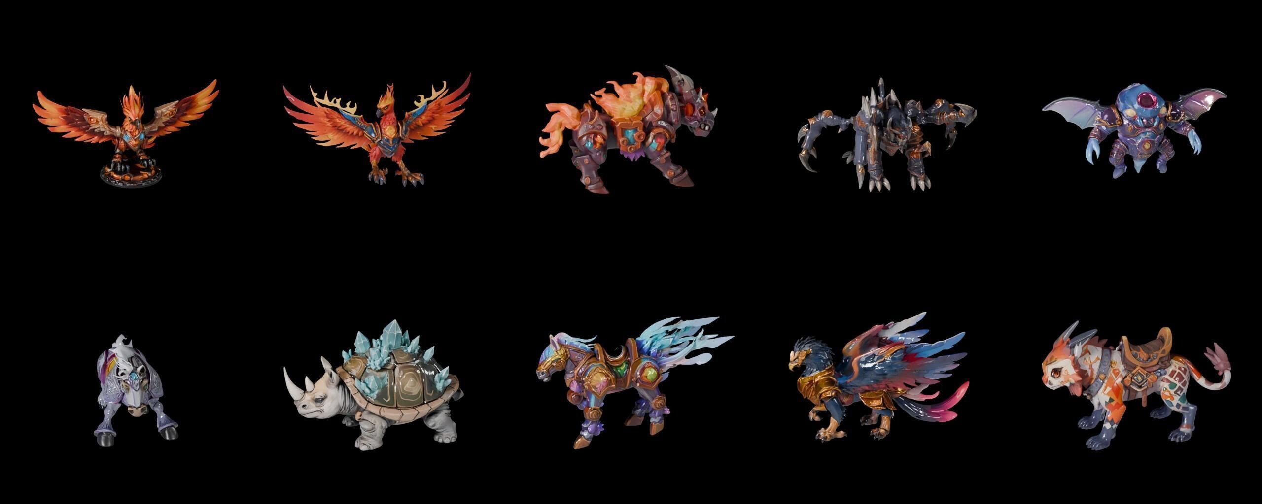 Base Mount bundle 8 pack 81 fbx Low-poly 3D model_3