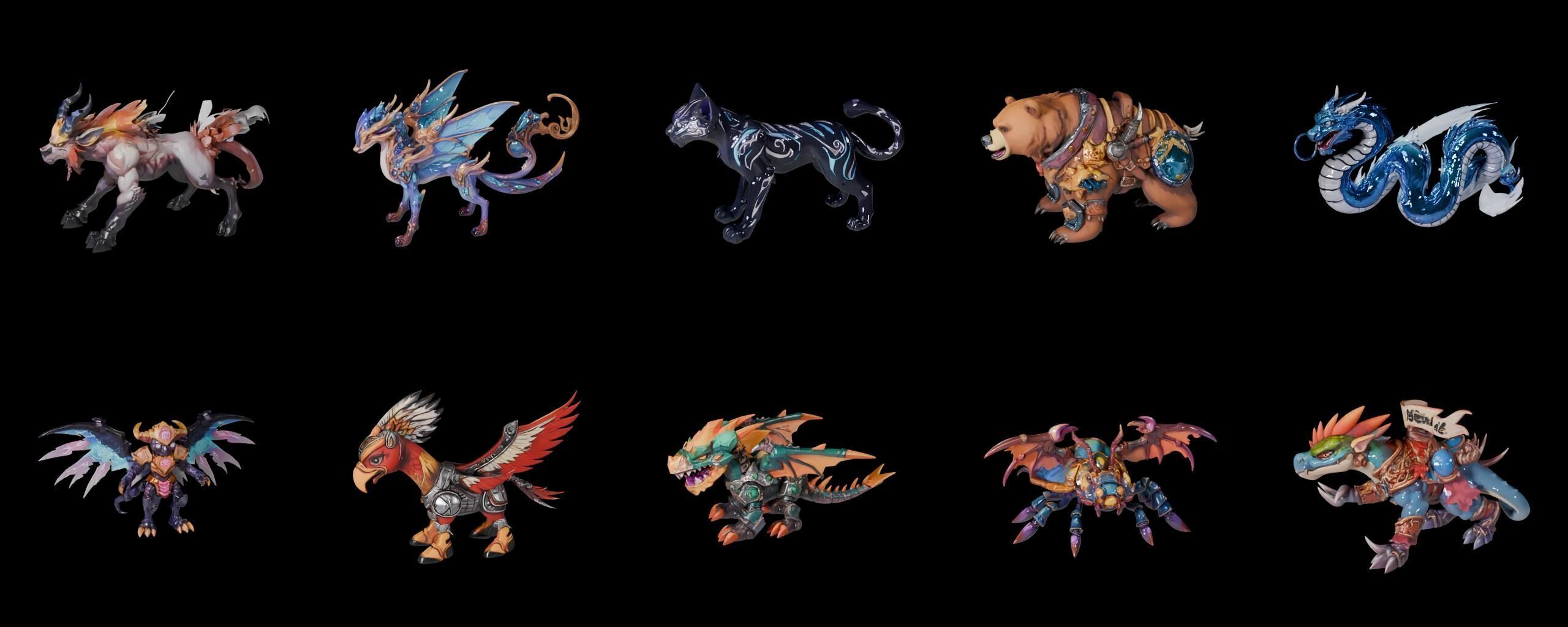 Base Mount bundle 8 pack 81 fbx Low-poly 3D model_9