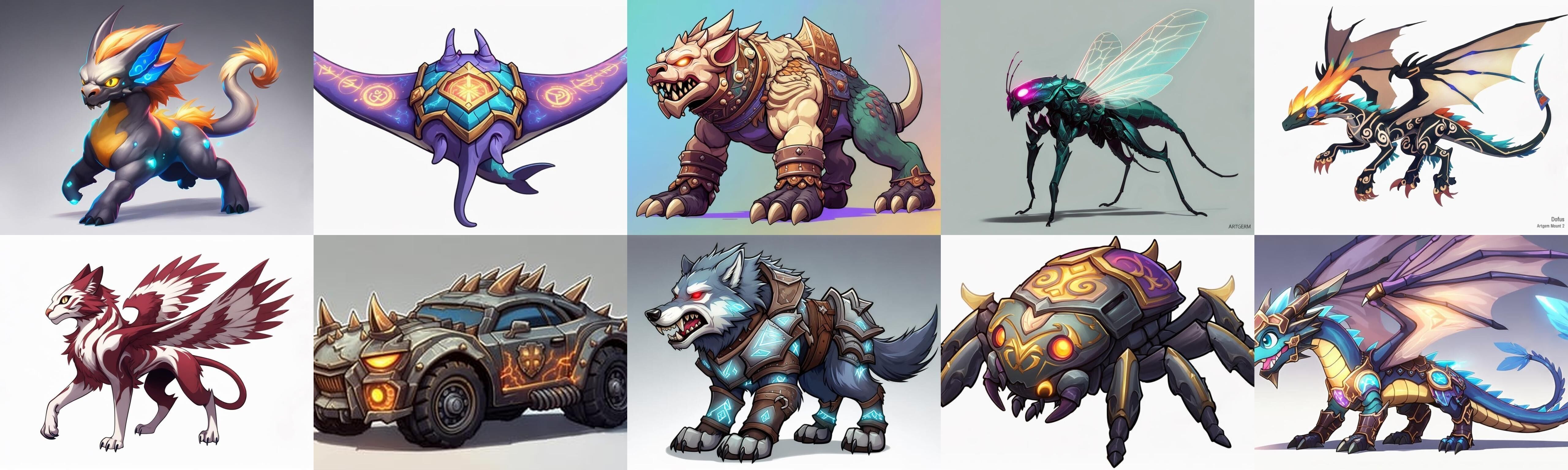 Base Mount bundle 8 pack 81 fbx Low-poly 3D model_12