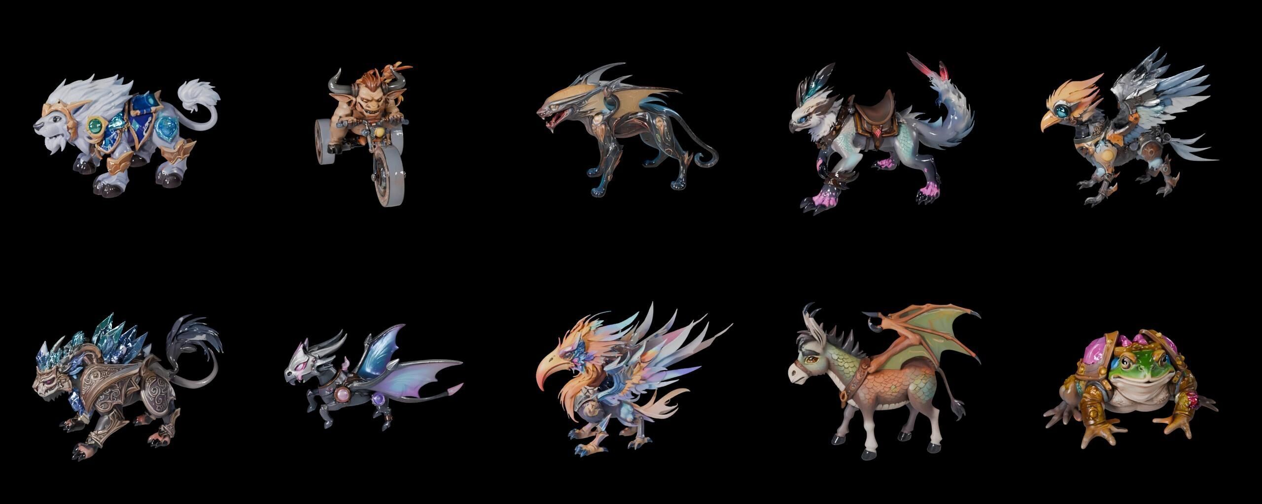 Base Mount bundle 8 pack 81 fbx Low-poly 3D model_11