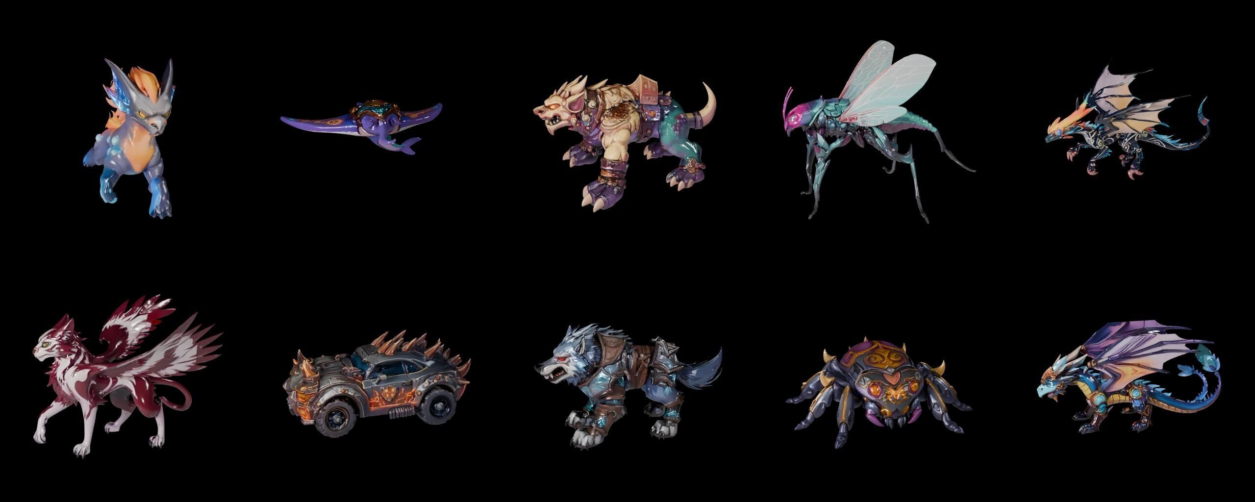 Base Mount bundle 8 pack 81 fbx Low-poly 3D model_13