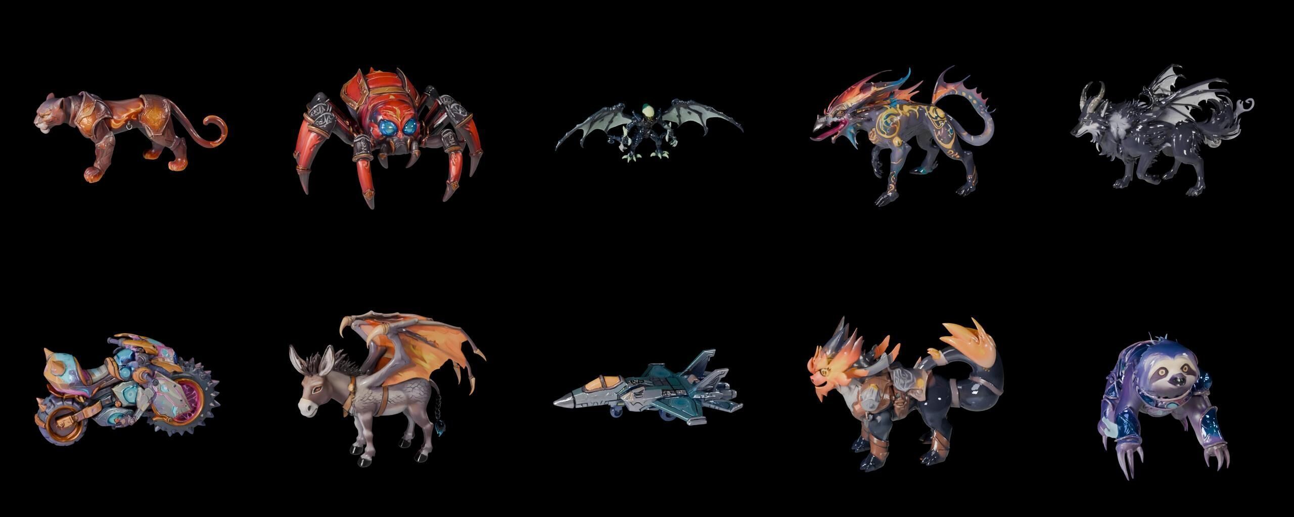 Base Mount bundle 7 pack 100 fbx Low-poly 3D model_7