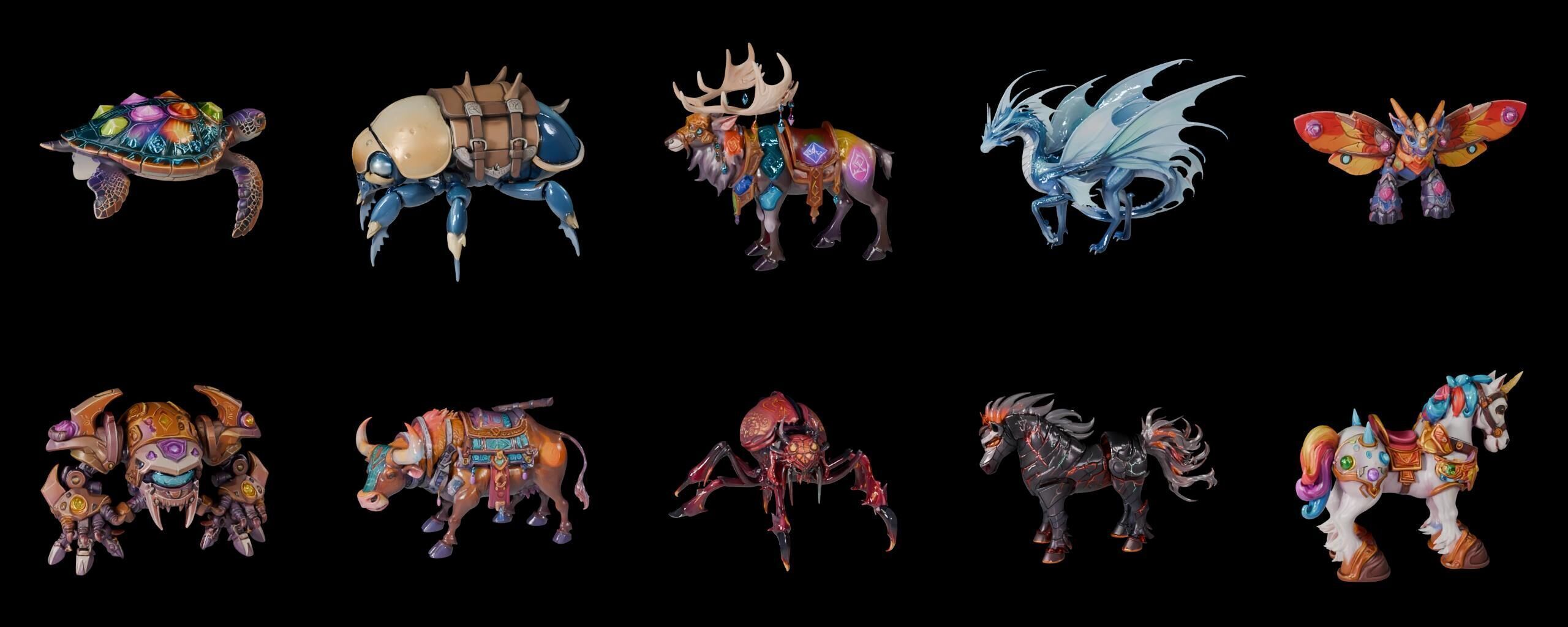 Base Mount bundle 7 pack 100 fbx Low-poly 3D model_17