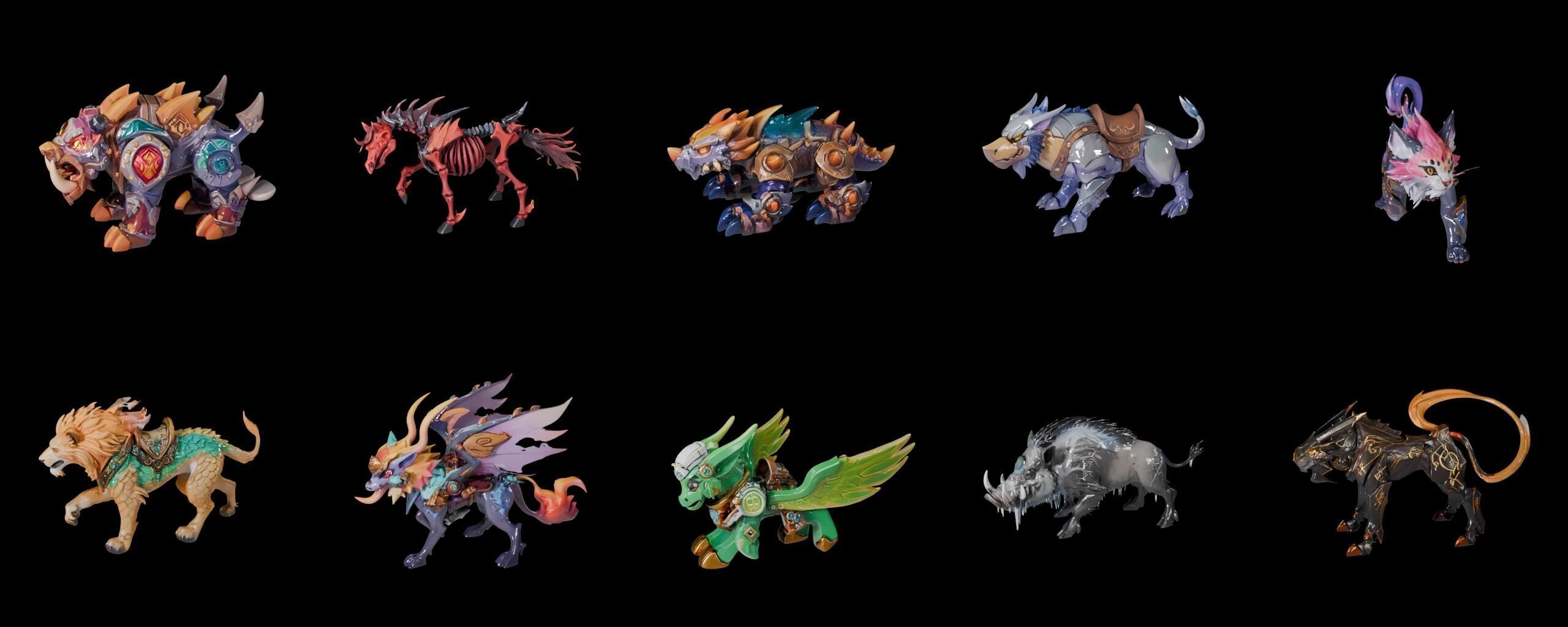 Base Mount bundle 7 pack 100 fbx Low-poly 3D model_13