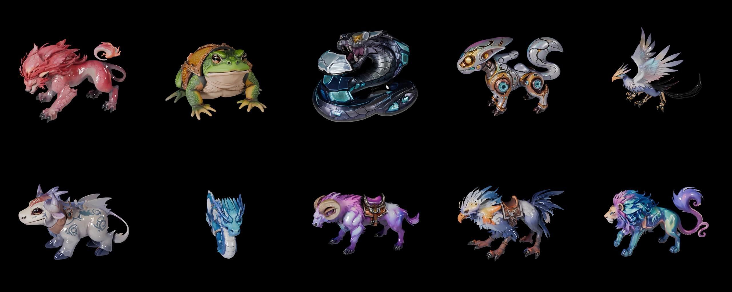 Base Mount bundle 7 pack 100 fbx Low-poly 3D model_19