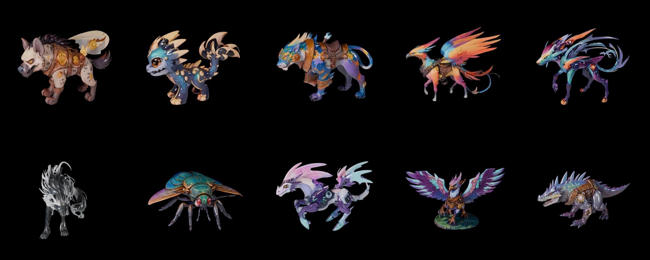 Base Mount bundle 7 pack 100 fbx Low-poly 3D model_11