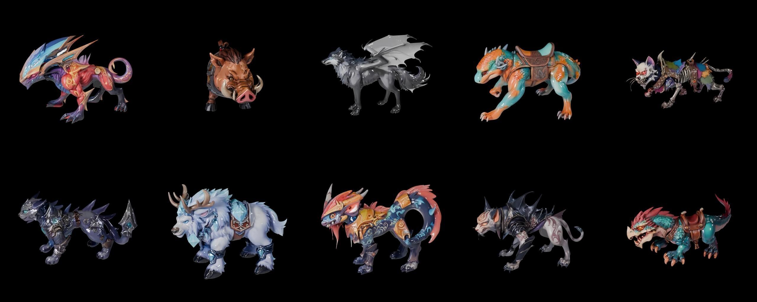 Base Mount bundle 7 pack 100 fbx Low-poly 3D model_5