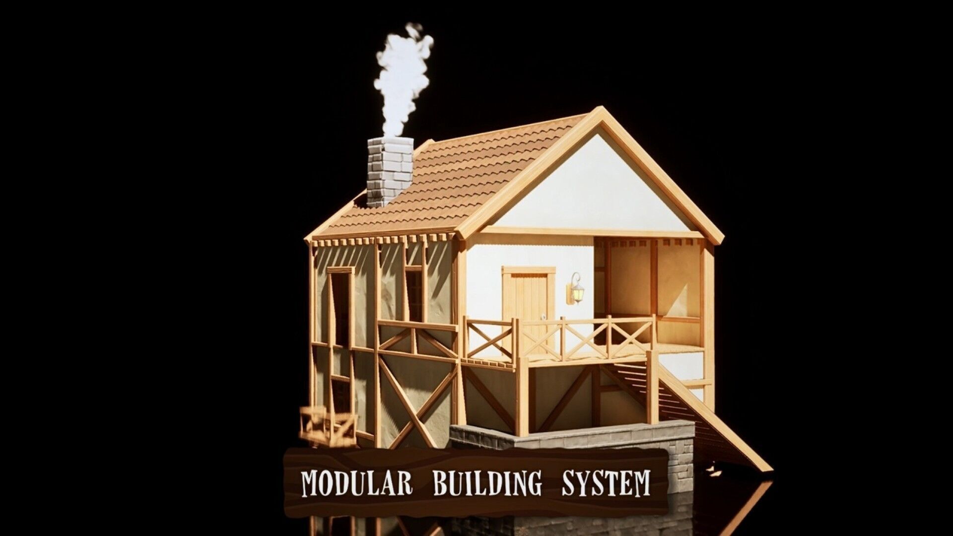 Stylized Village Low-poly 3D model_2