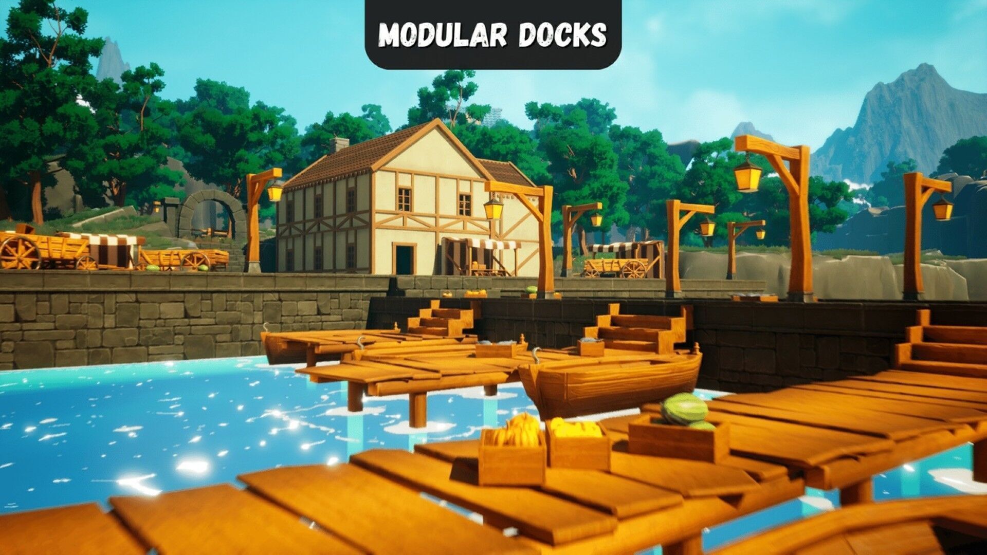 Stylized Village Low-poly 3D model_3