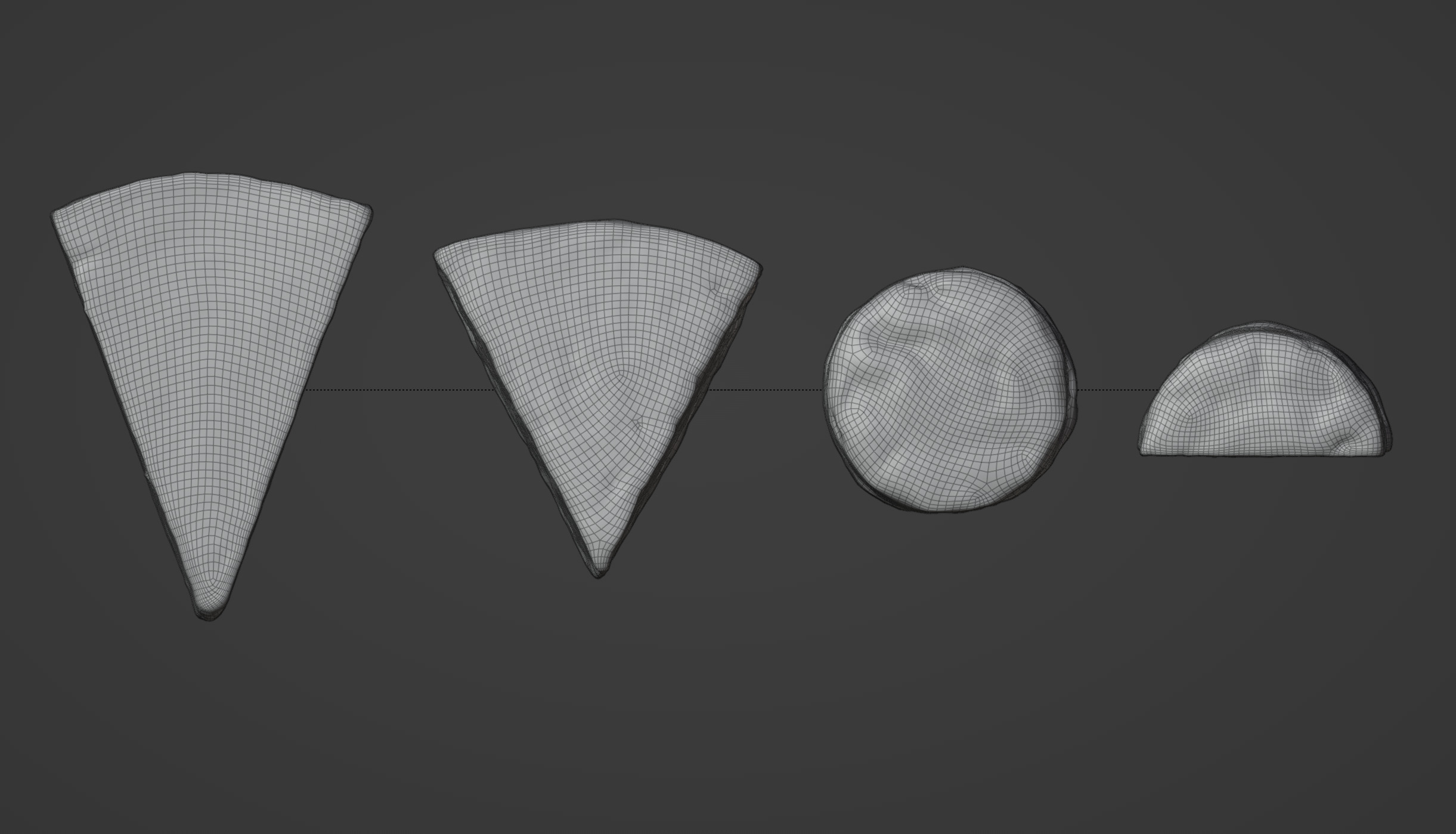 Cheese Set 02 Low-poly 3D model_9