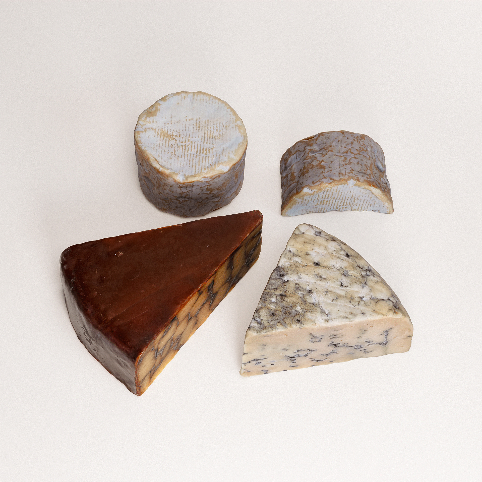 Cheese Set 02 Low-poly 3D model_4