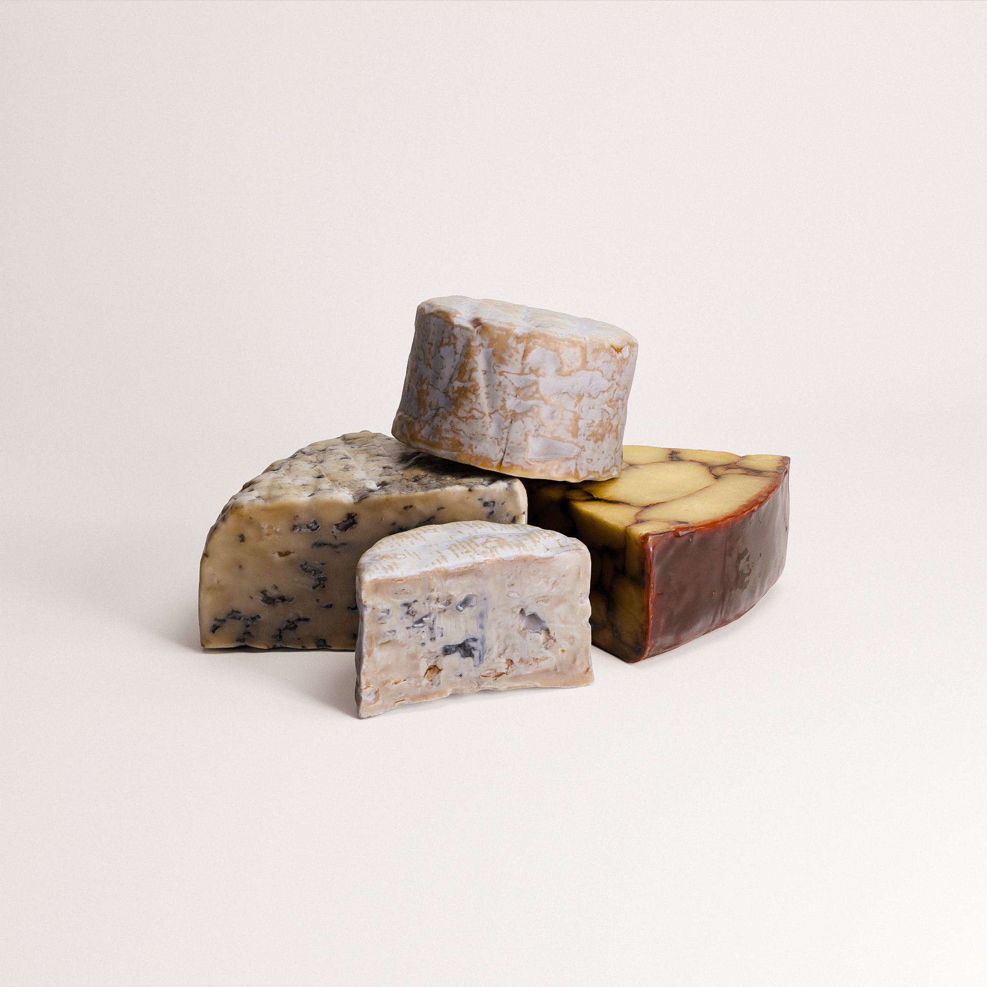 Cheese Set 02 Low-poly 3D model_6