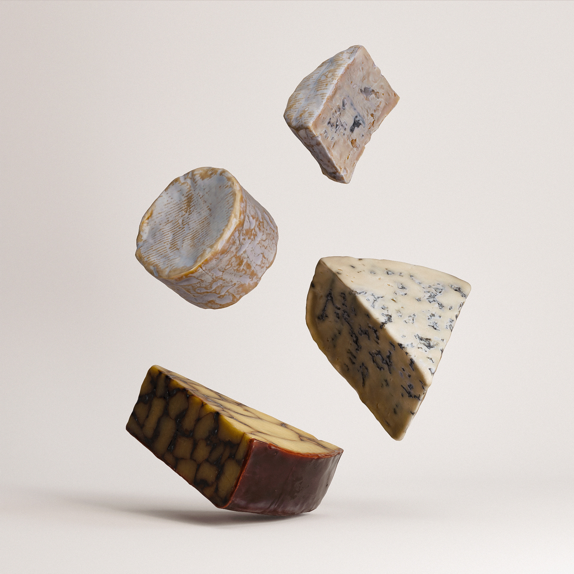 Cheese Set 02 Low-poly 3D model_1