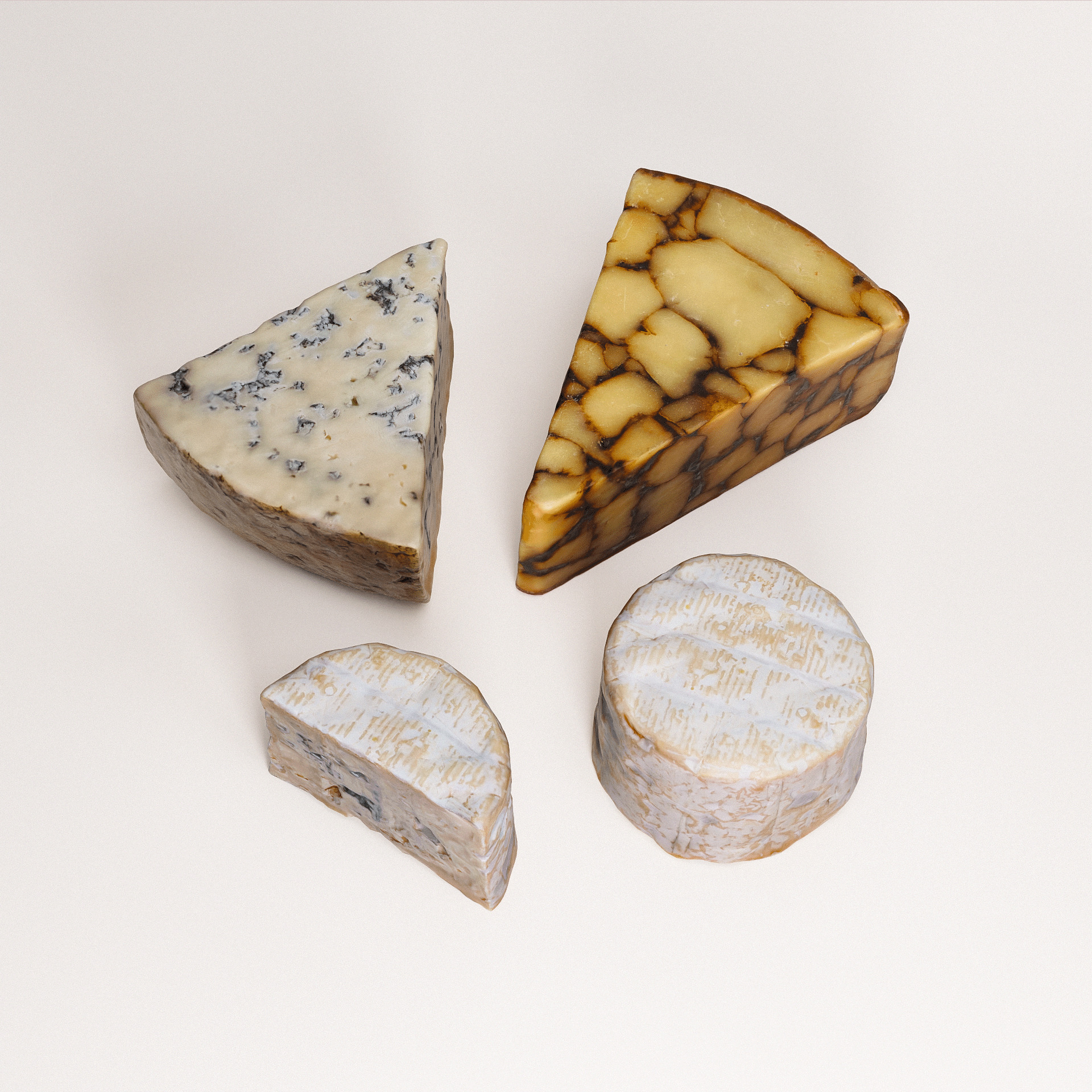 Cheese Set 02 Low-poly 3D model_3