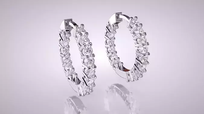 Earrings hoops 3D print model
